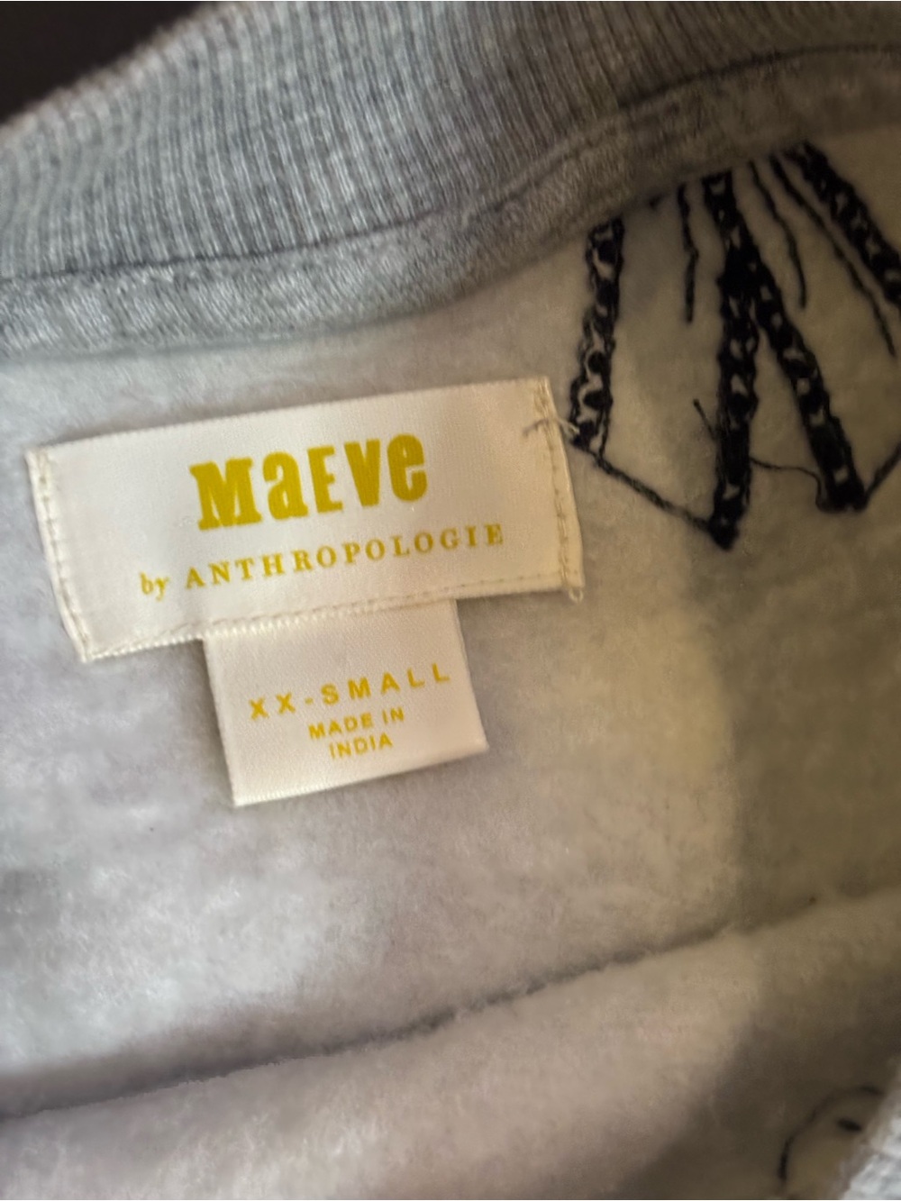 Anthropologie Maeve Feminine Bow Sweater Sweatshirt Puff Sleeves Women’s XXS - Picture 7 of 8